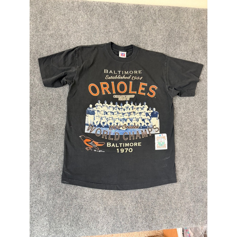 Vintage 1994 Baltimore Orioles 1970 World Champs T-Shirt Mens L Team Rated MLB